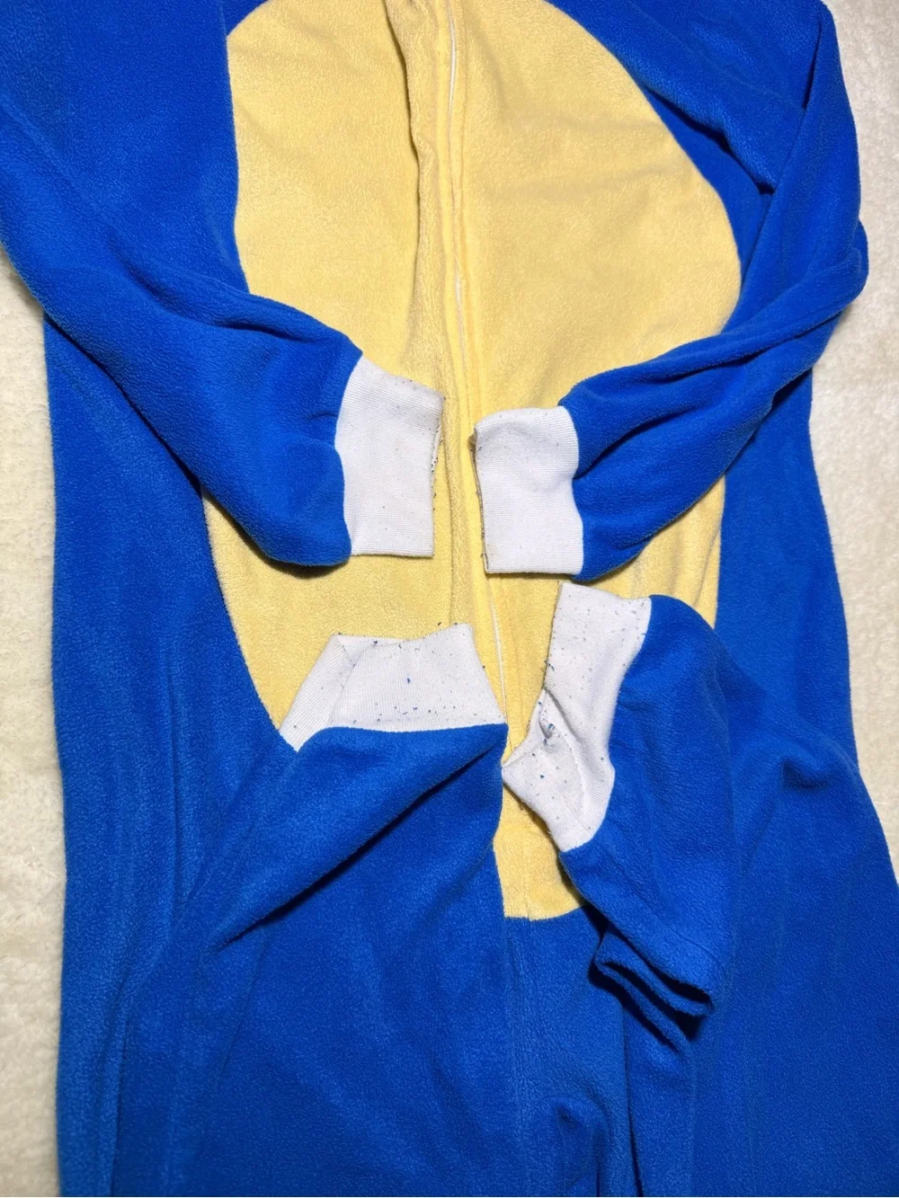 Boys Sonic the Hedgehog Union suit pajama hooded one piece costume blue M (8)